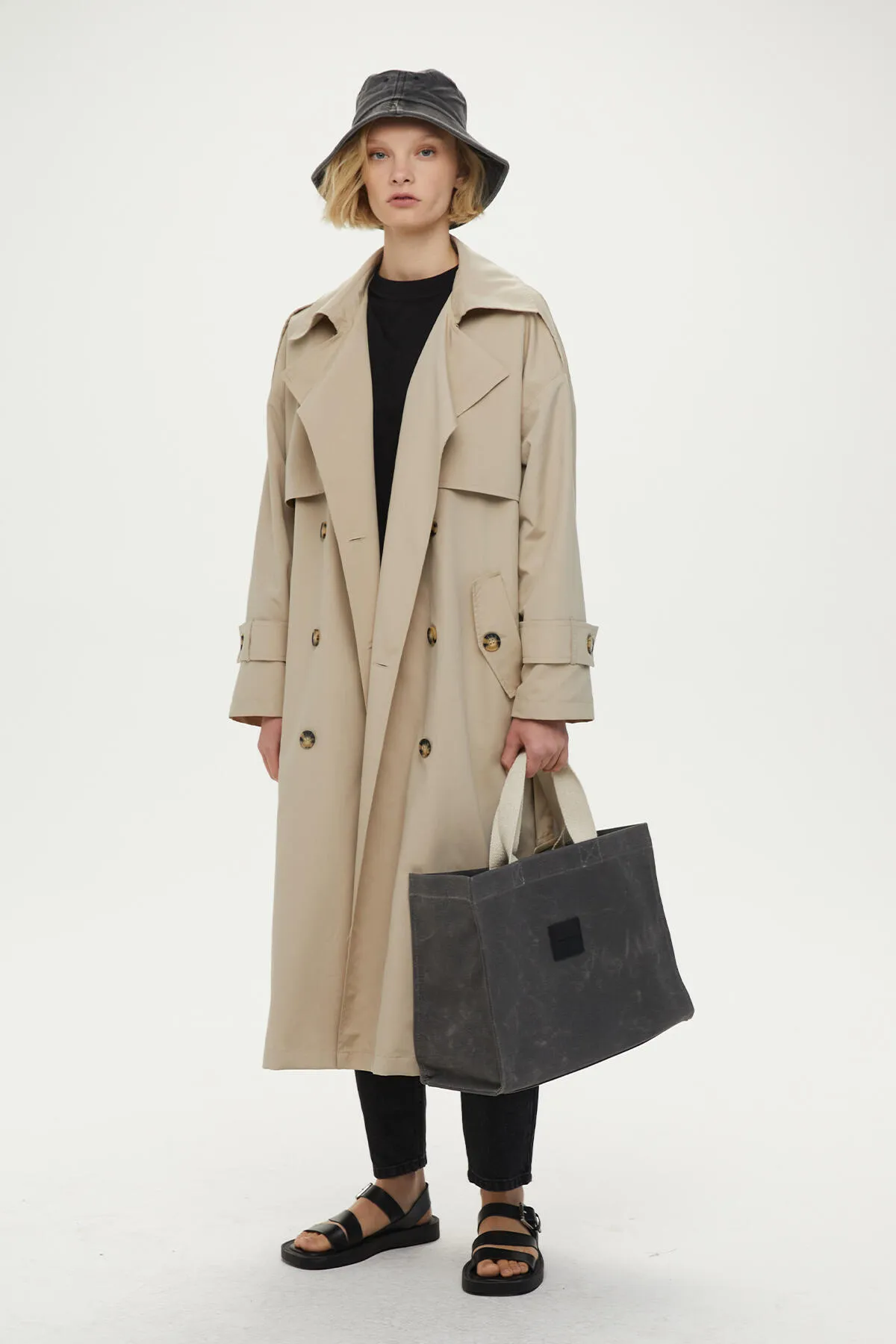 Manuka  ZWEIREIHIGER TRENCHCOAT MIT KNÖPFEN, BEIGE