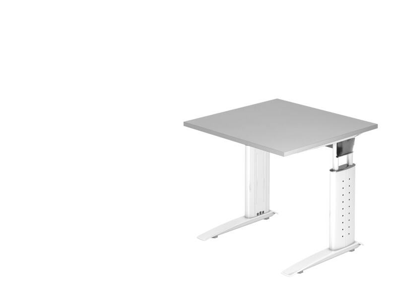 Hammerbacher Schreibtisch US08 Grau, Weiß 800 x 800 x 680 x 680 - 860 mm
