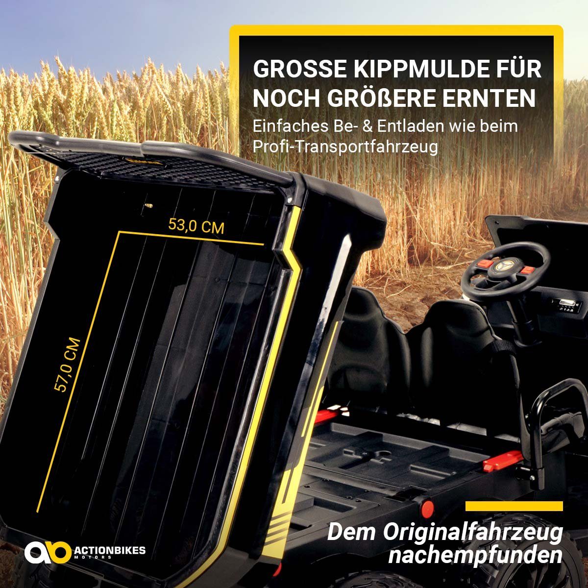 Actionbikes Motors Elektro-Kinderauto Elektroauto A730 UTV, Belastbarkeit 60 kg, (2-tlg), mit Fernbedienung - USB - AUX - Soft Start - Bremsautomatik