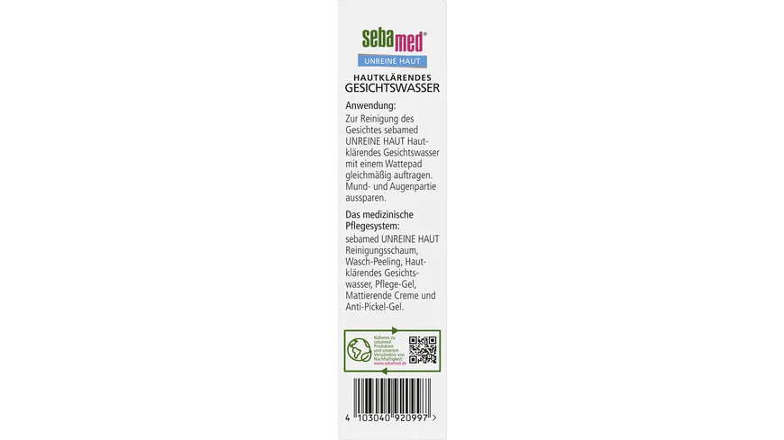 sebamed Unreine Haut Gesichtswasser 200 ml 200 ml