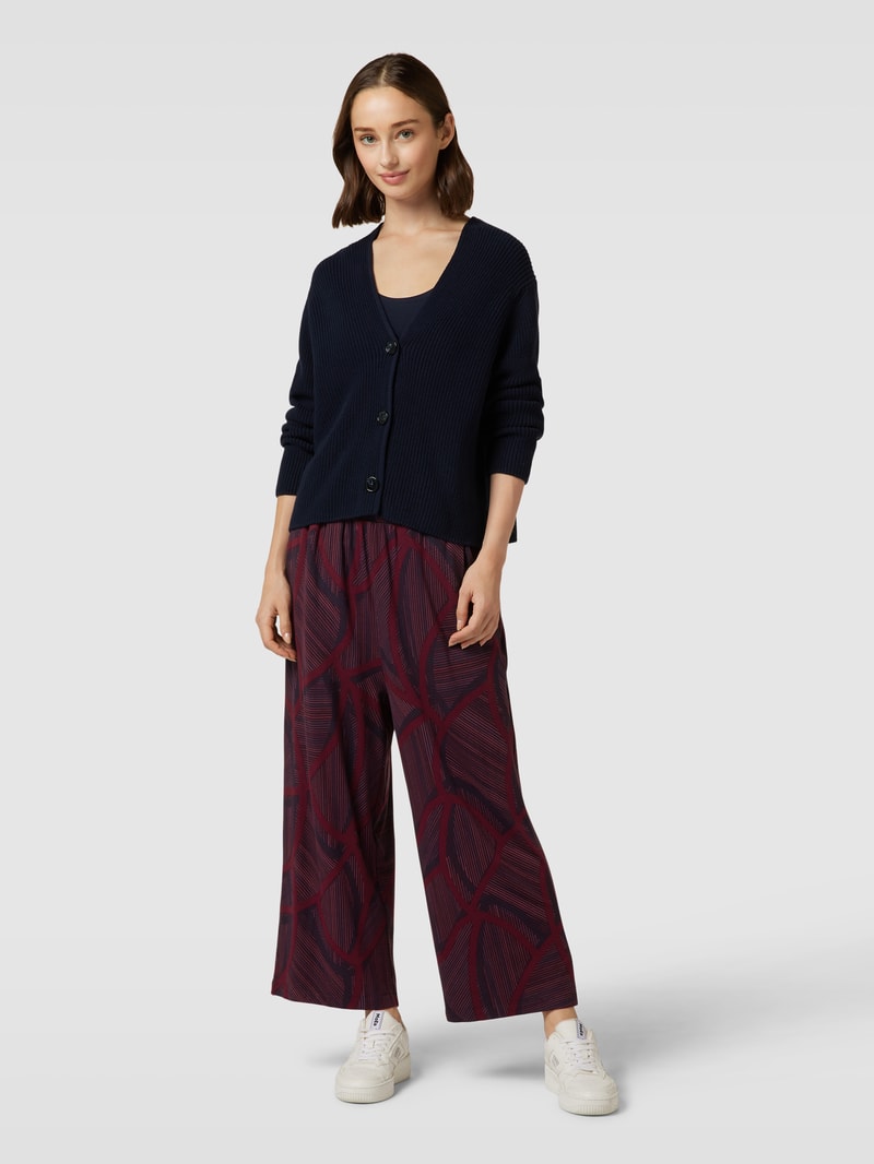 Stoffhose mit elastischem Bund in bordeaux rot