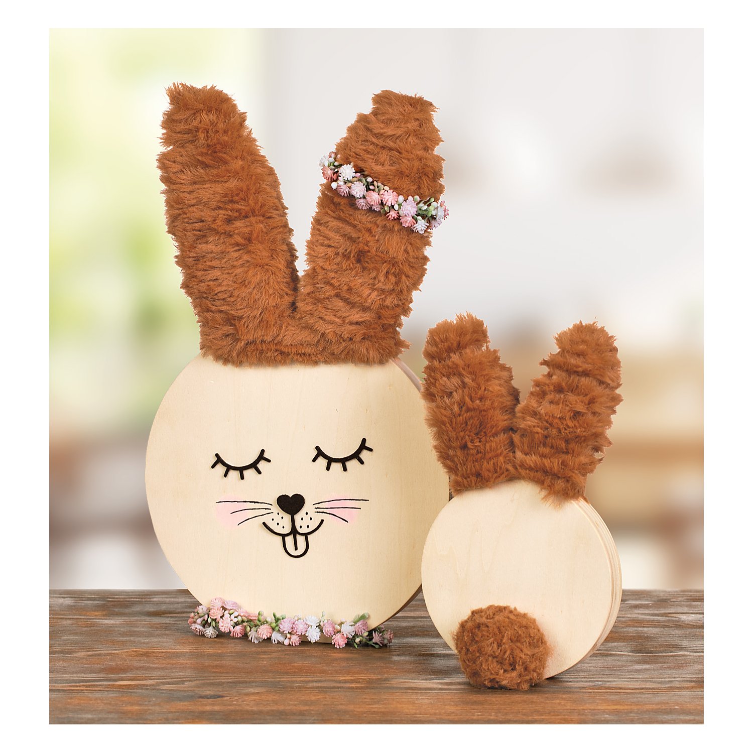 Hasen aus Holz, 33 cm und 20 cm, 2 Stück