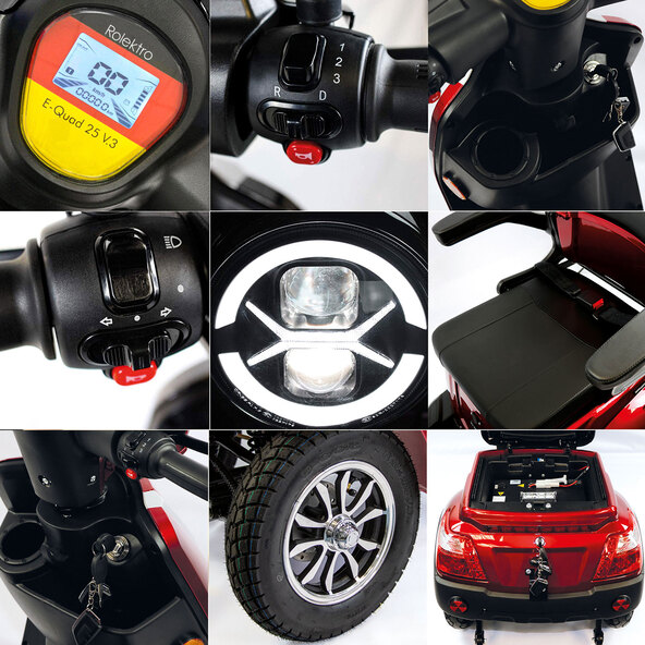 Elektromobil E-Quad 25 V.3, Rot