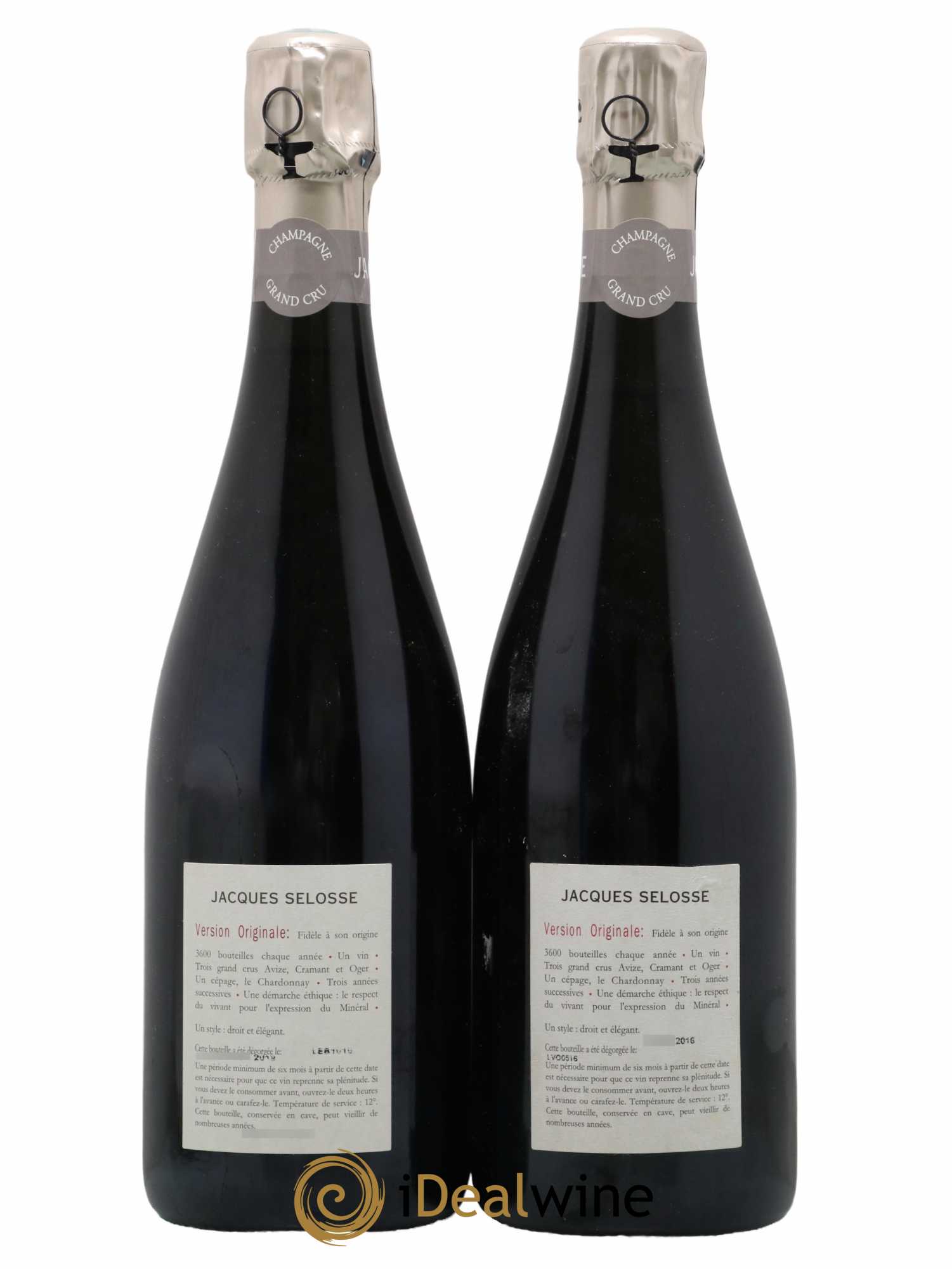 Version Originale Jacques Selosse  2013 - Lot de 2 Bouteilles