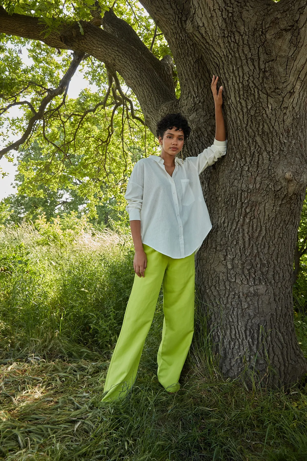 Trendyol Collection  Grüne Webhose mit weitem Bein und weitem Bein TWOSS22PL00065