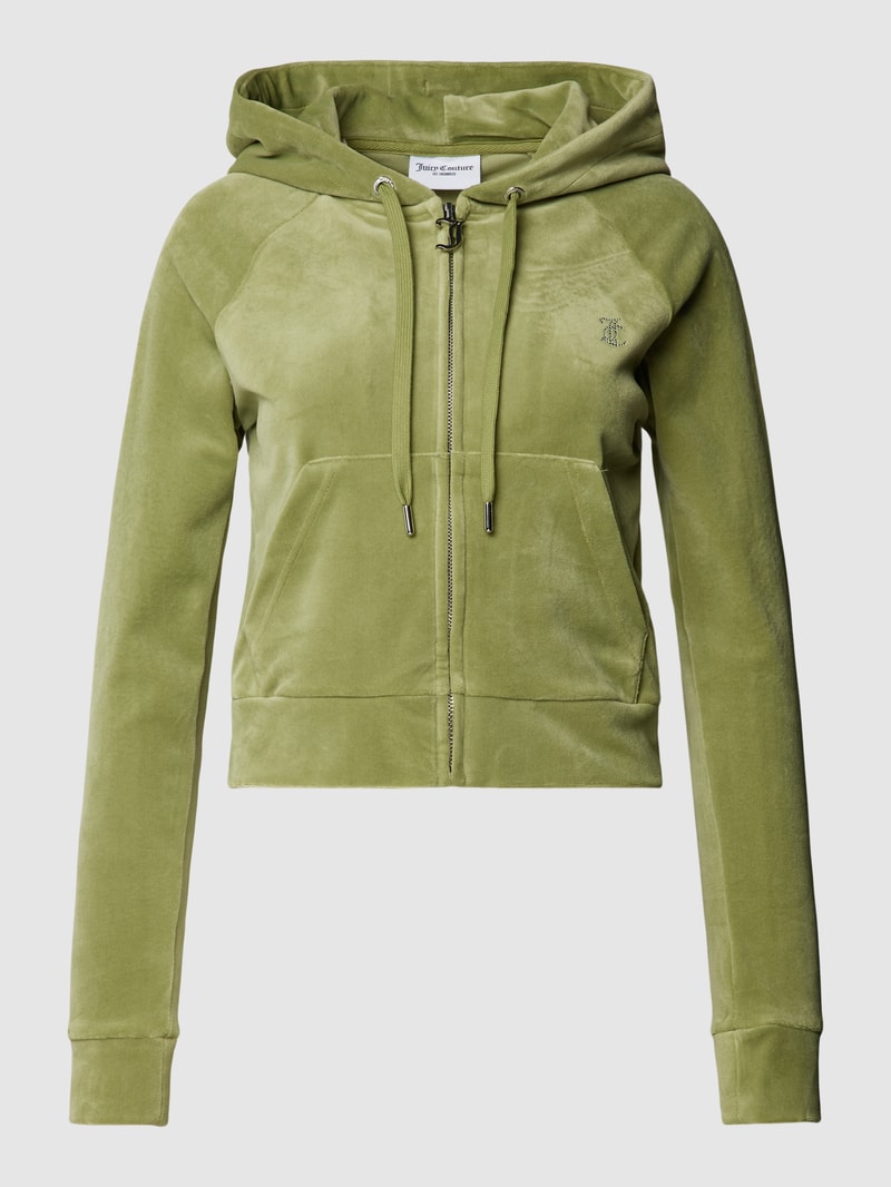 Sweatjacke mit Kapuze Modell 'MADISON' in hellgrün