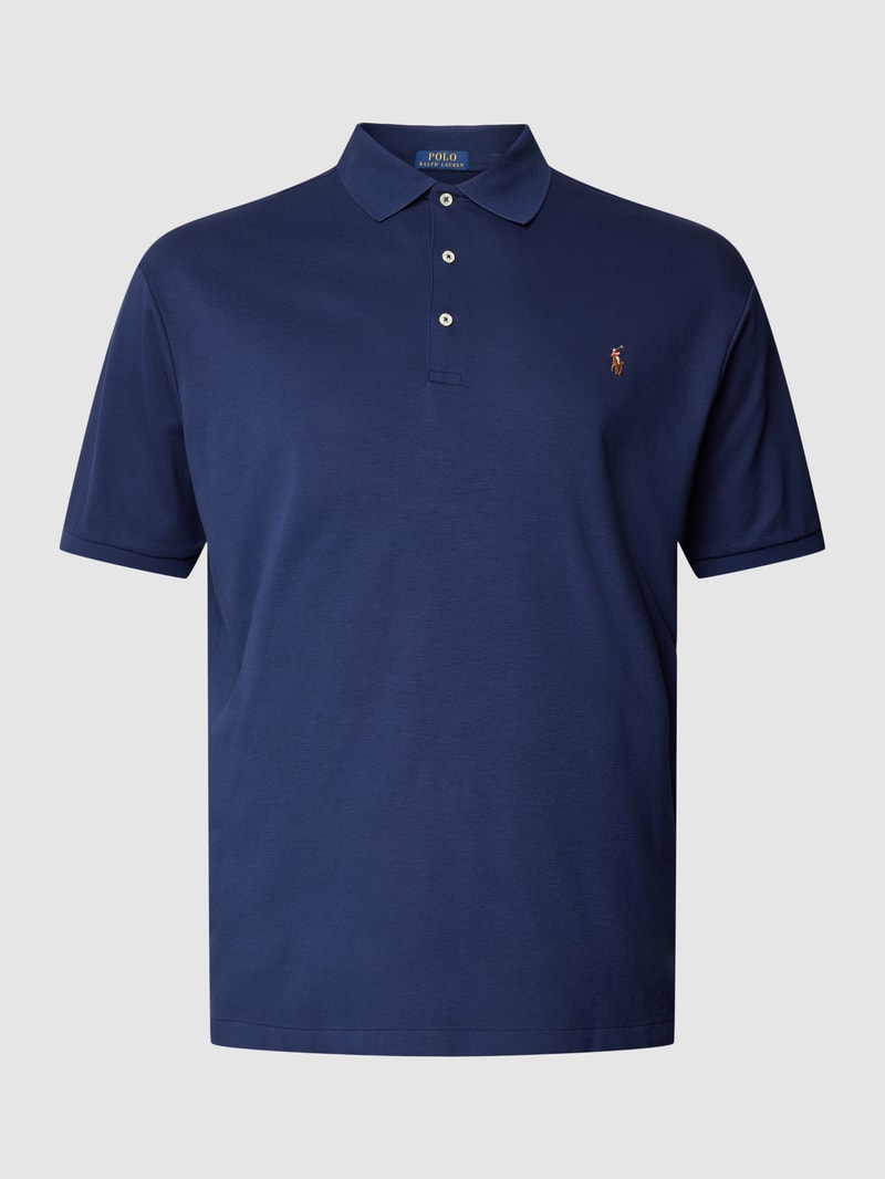 PLUS SIZE Poloshirt mit Label-Stitching in marineblau