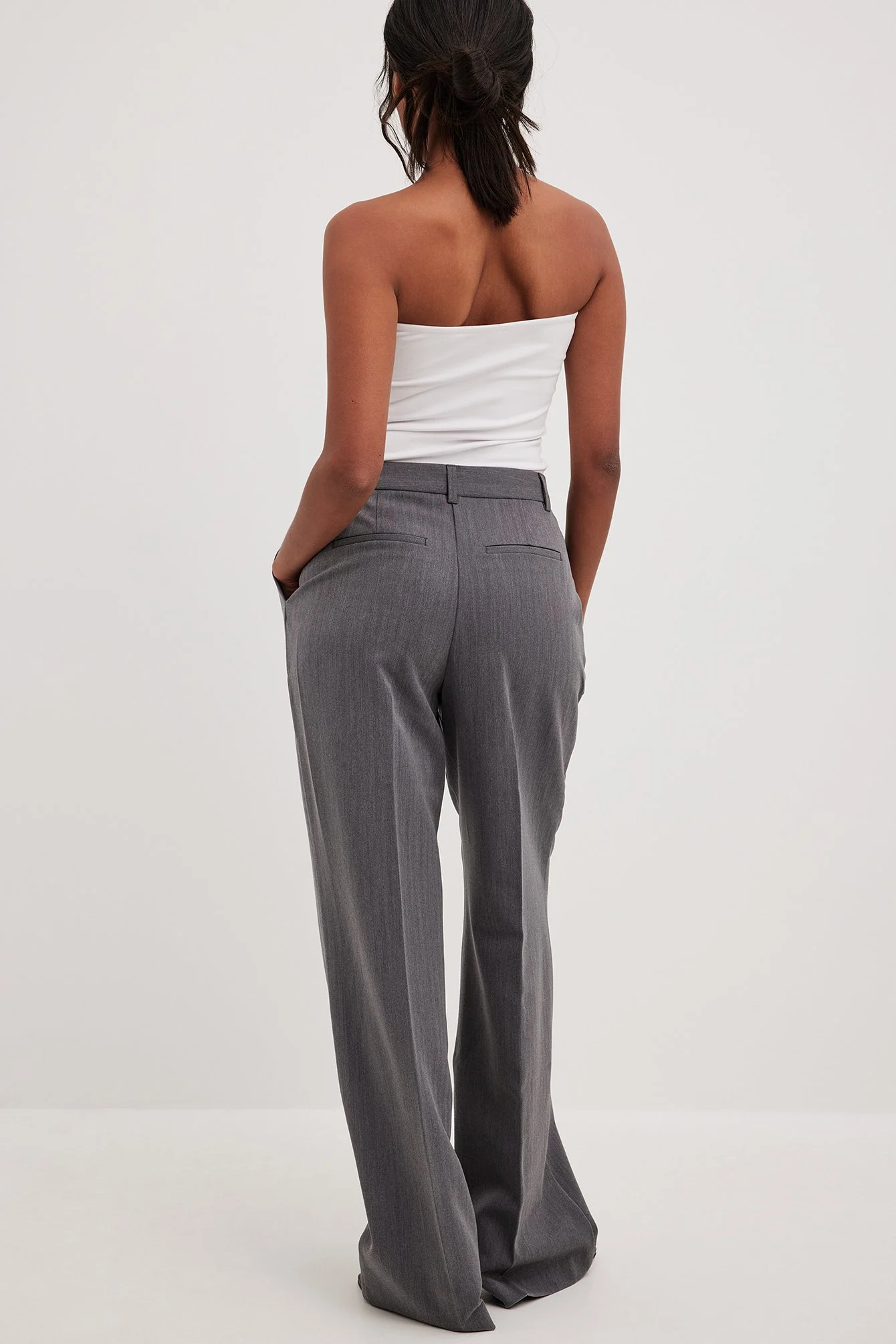 Schwere Anzughose mit niedriger Taille