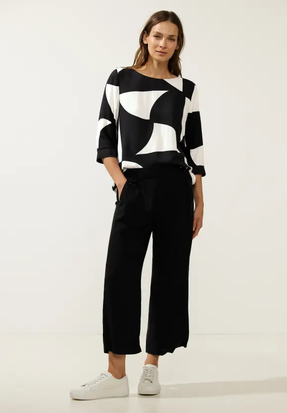 Street One Printbluse mit Rippbündchen