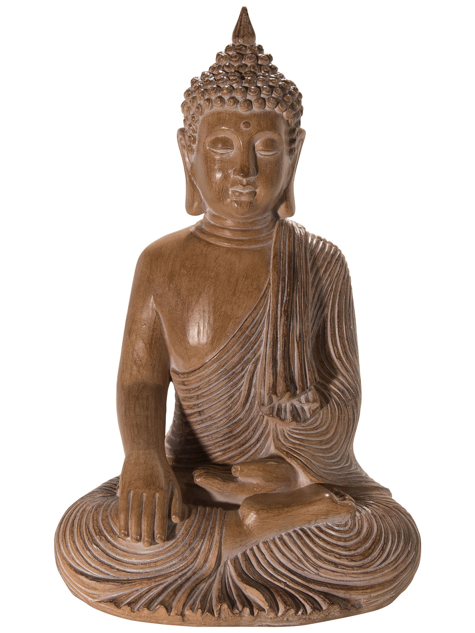 Sitting Buddha Figur, Hellbraun