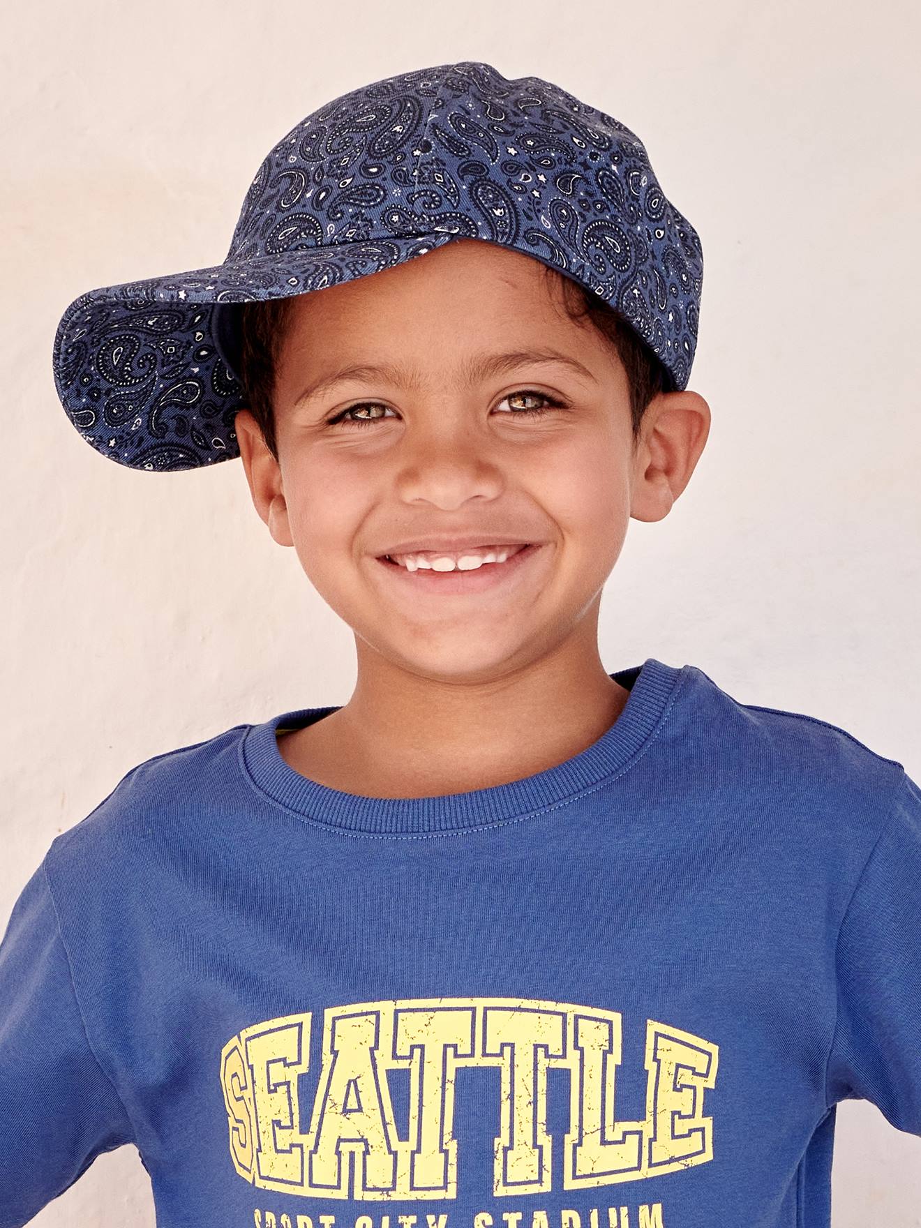 Casquette imprimée esprit bandana garçon marine