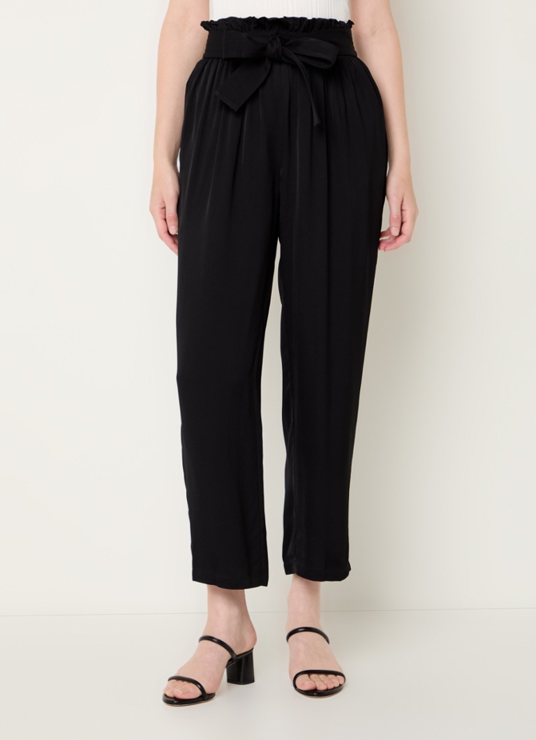 Pantaloni LKBennett Coco, cu croială dreaptă, lungime 7/8, talie înaltă și curea.