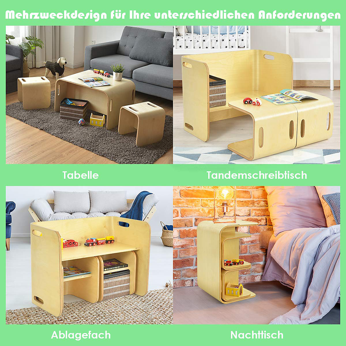 Kindersitzgrupppe 3tlg. Kindertisch Birke