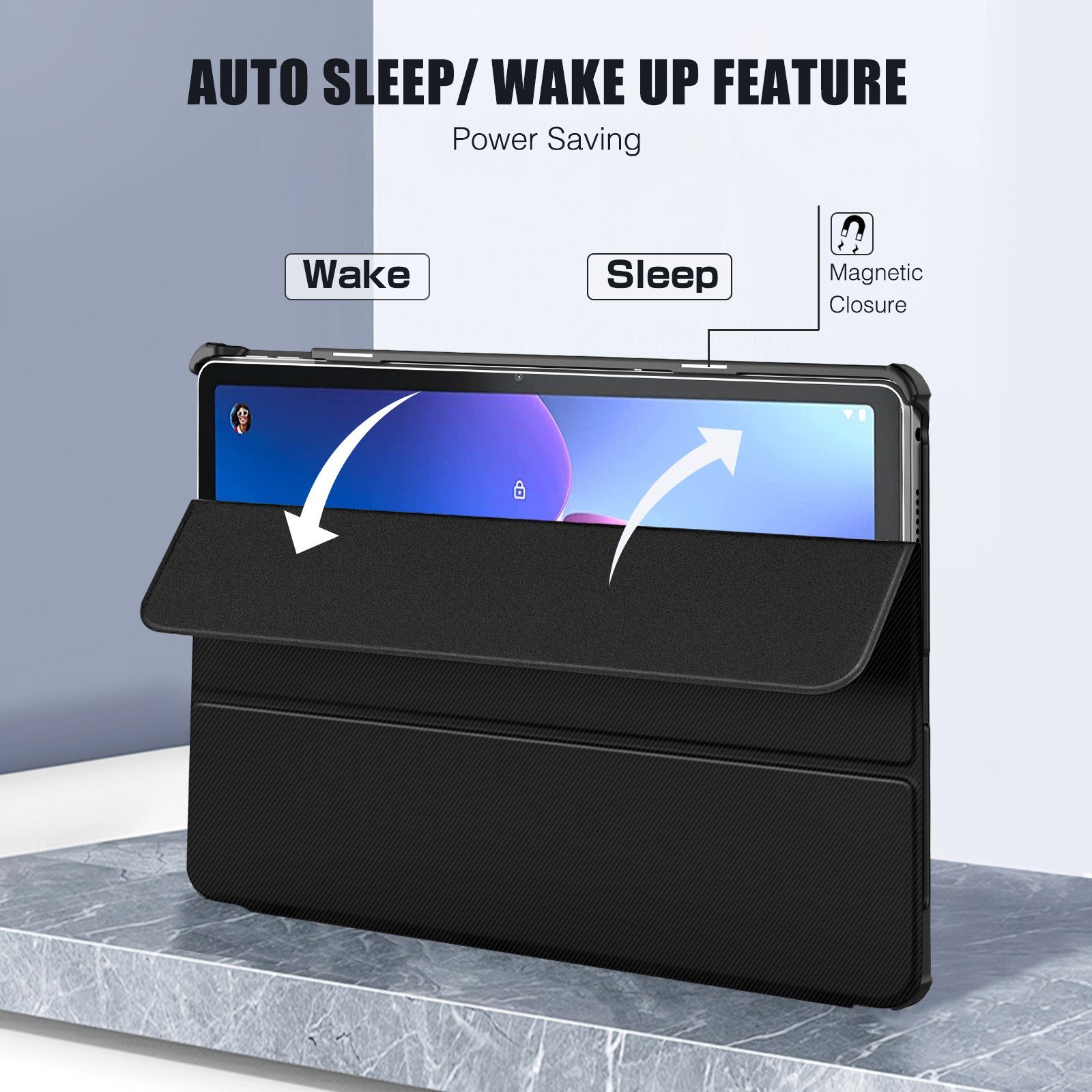 Supobig Tablet-Hülle Supobig für Lenovo Tab M10 Plus Hülle 3rd Gen 10,6 Zoll, Hochwertiges Standfunktion,Modische Praktische Smart Auto Schlaf/Wach Funktion Schutzhülle Cover Case Kompatibel mit Lenovo Tab M10 Plus 3rd Gen 10,6 Zoll 2022