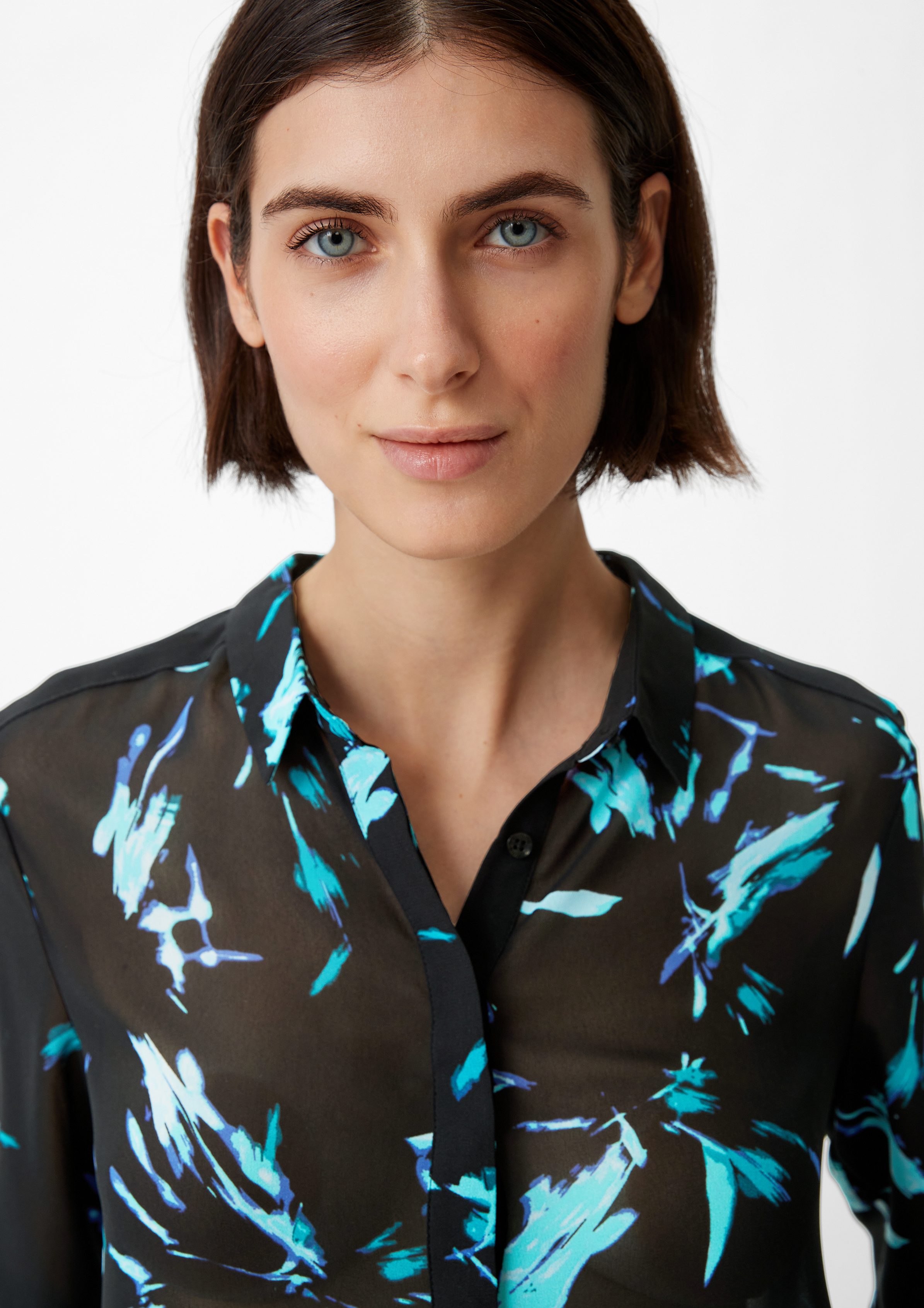 Comma Langarmbluse Bluse aus Chiffon
