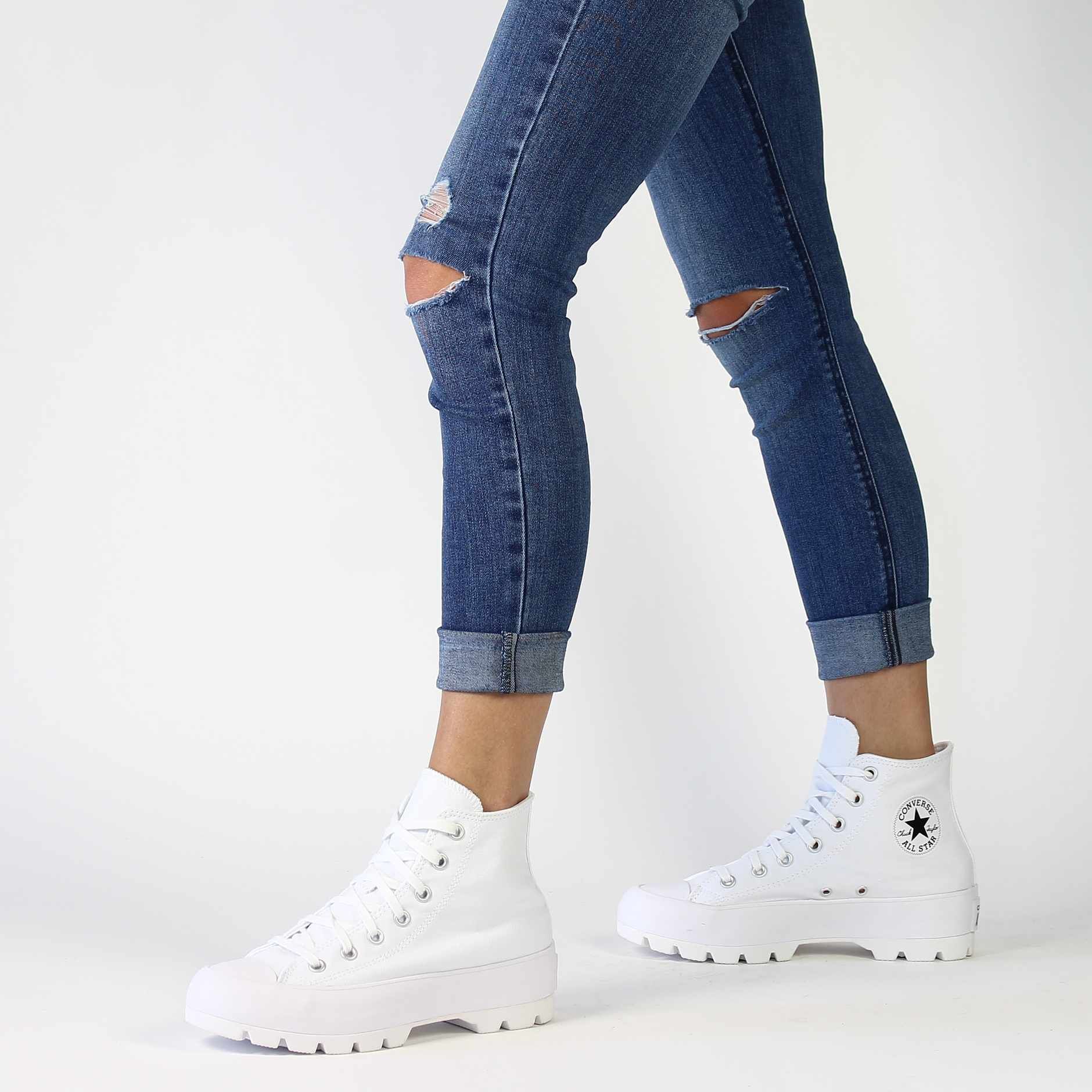 Converse  CHUCK TAYLOR ALL STAR LUGGED HI - Blanc