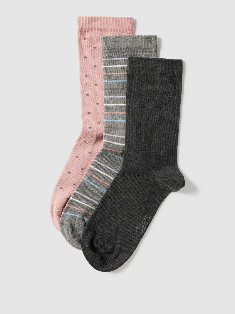 Socken im unifarbenen Design im 2er-Pack in mittelgrau meliert