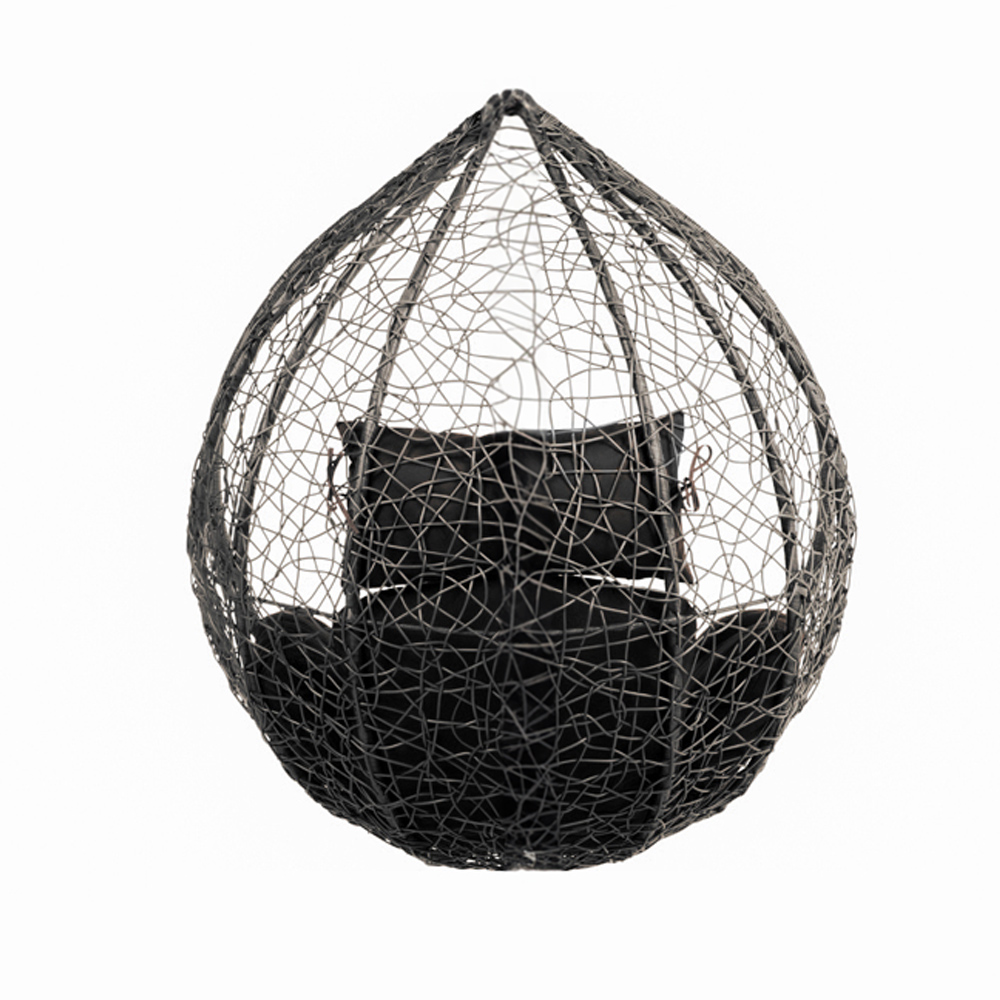 Home Deluxe Polyrattan Hängesessel CIELO - Schwarz nur Korb