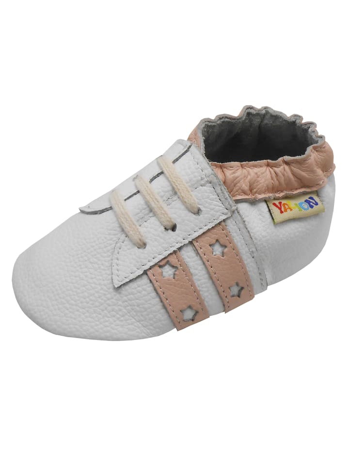 Yalion Leder-Krabbelschuhe in Weiß günstig kaufen