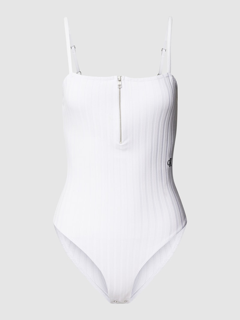 Body mit Label-Stitching in weiß