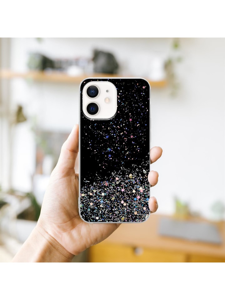 cadorabo Hülle für Apple iPhone 12 MINI Glitter in Schwarz mit Glitter günstig kaufen onesize