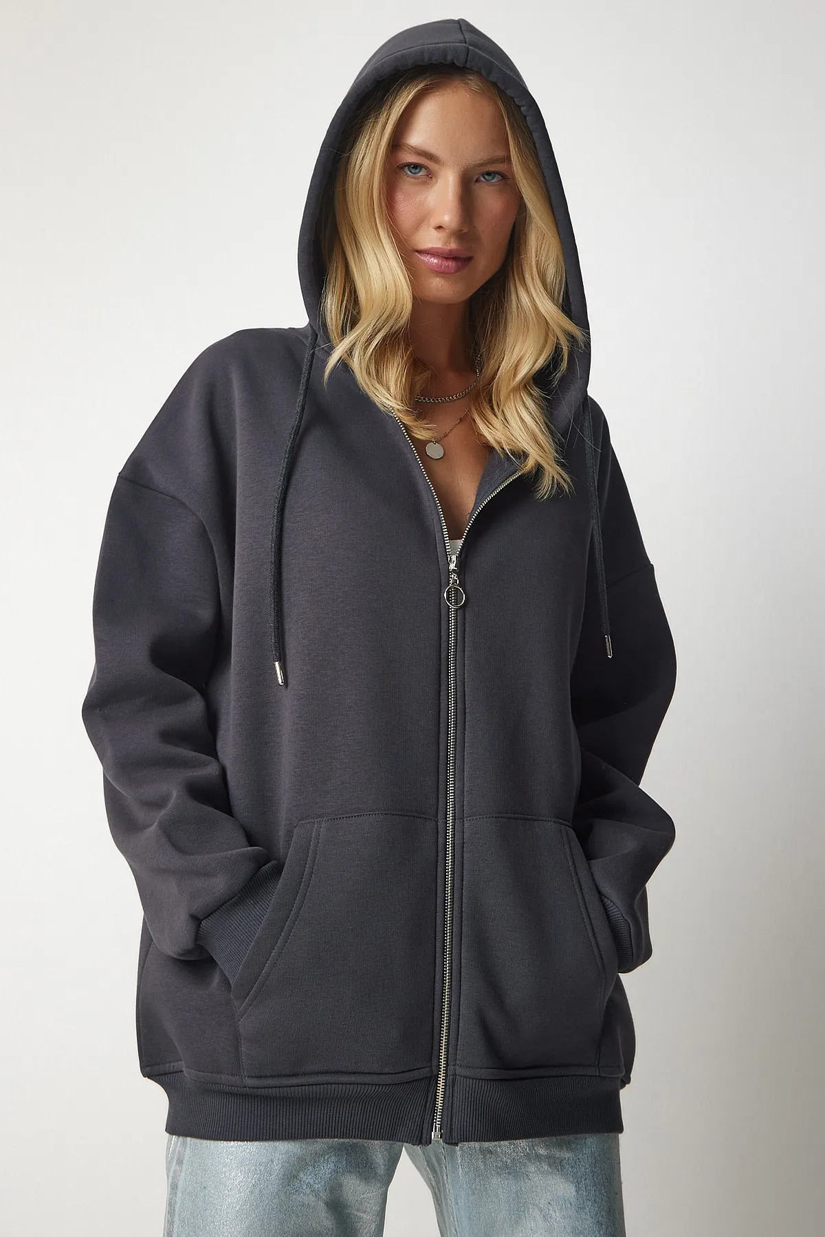 Happiness İstanbul  Sweatshirt - Grau - Oversized
