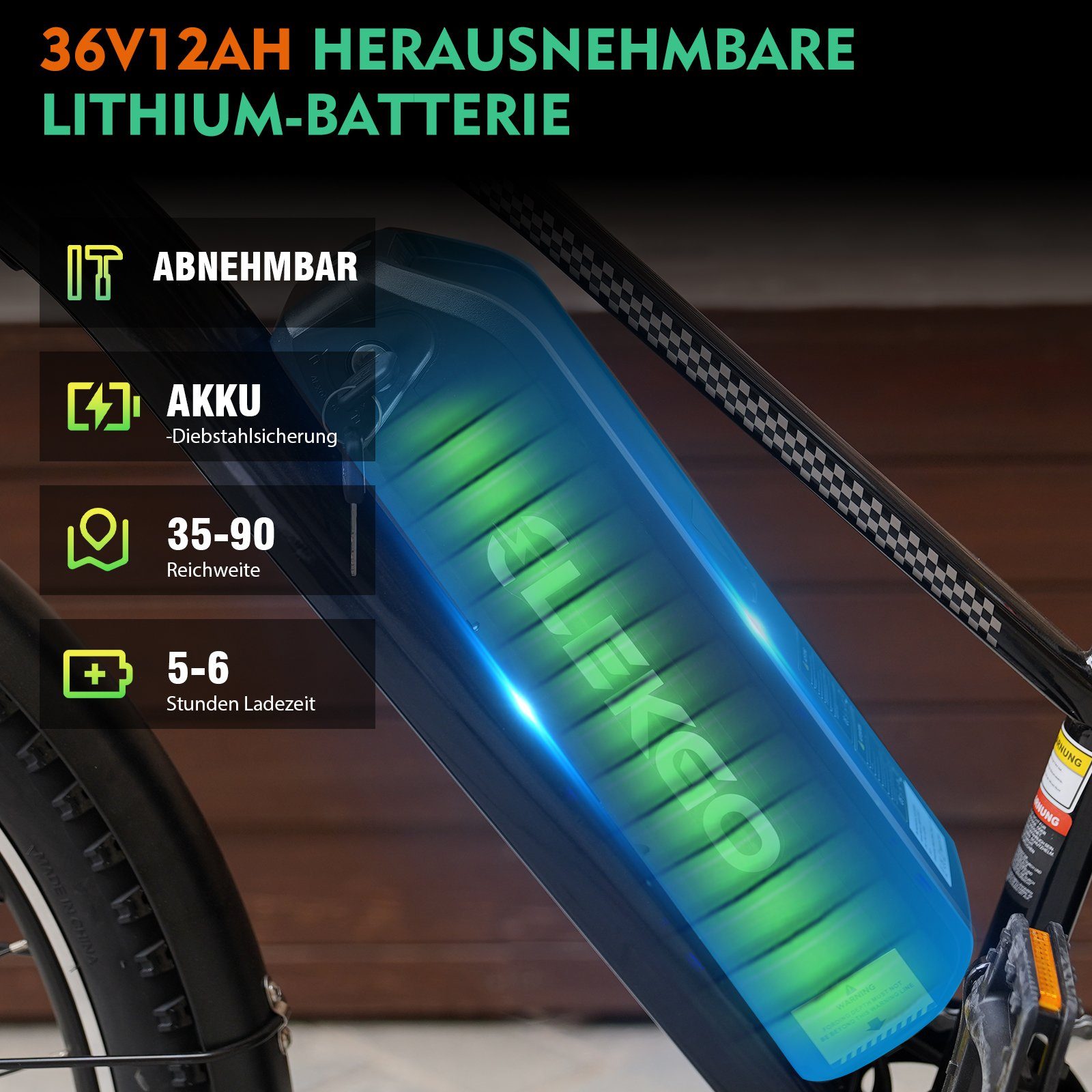 ELEKGO E-Bike 28 Zoll Elektrofahrrad Pedelec mit 36V12Ah Akku für Erwachsene, 7 Gang shimano, 250W Motor