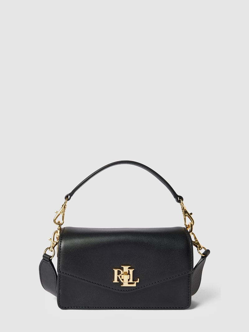 Crossbody Bag mit Label-Applikation Modell 'TAYLER' in schwarz