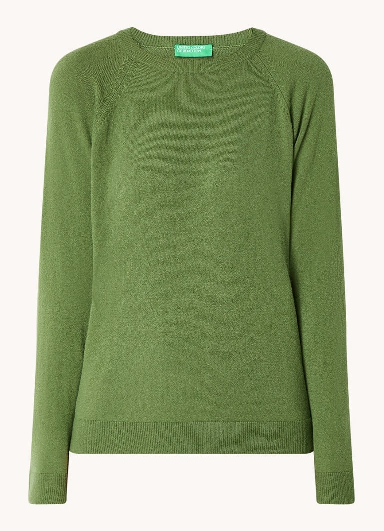 Maglione girocollo Benetton in pregiata maglia di misto cashmere