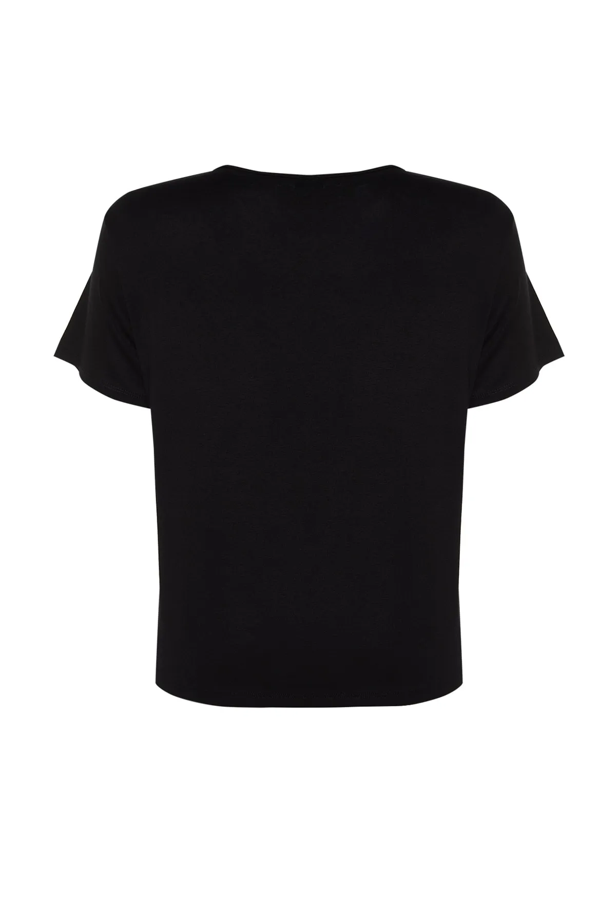 Trendyol Curve  Schwarze, detaillierte Strickbluse mit Ausschnitten TBSSS22AF0012