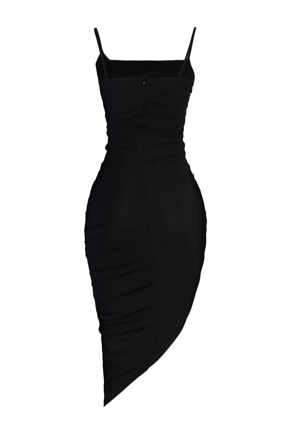 Trendyol Collection  Schwarzes, gerafftes, gestricktes, elegantes Abendkleid TPRSS22EL1757