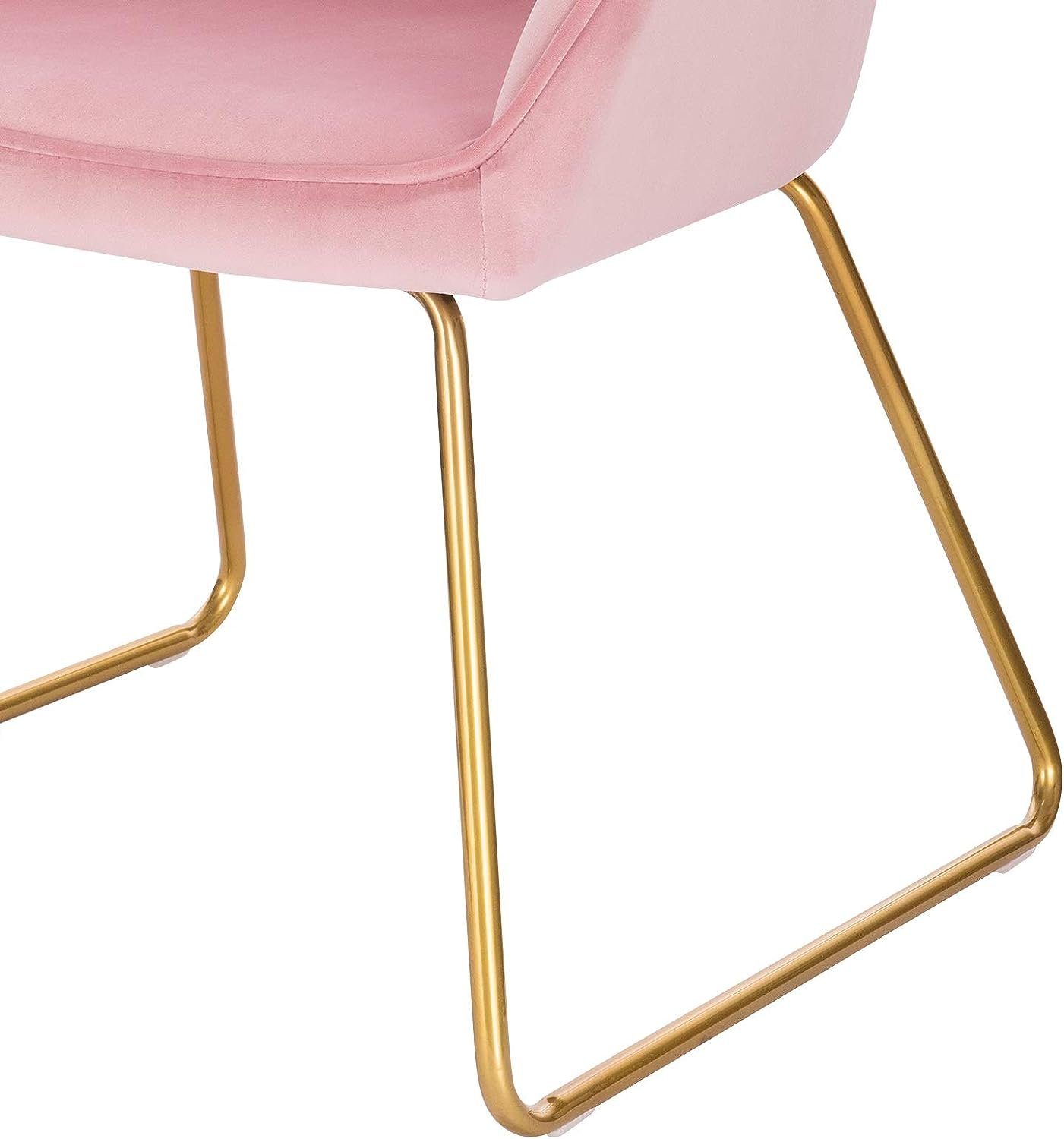 Woltu Esszimmerstuhl (1 St), Sessel Sitzfläche aus Samt Gold Beine aus Metall