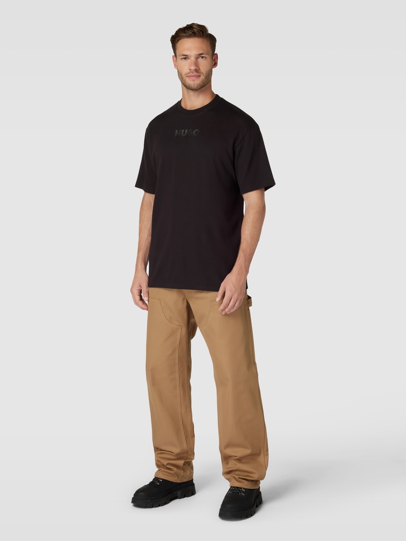 T-Shirt mit Label-Print Modell 'Daktai' in schwarz