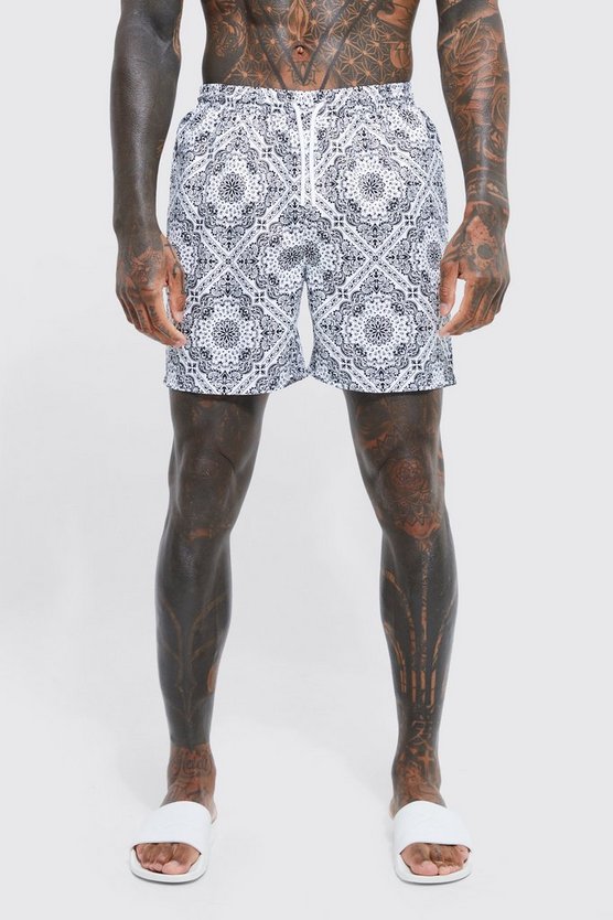 Mittellange Bandana-Badehose