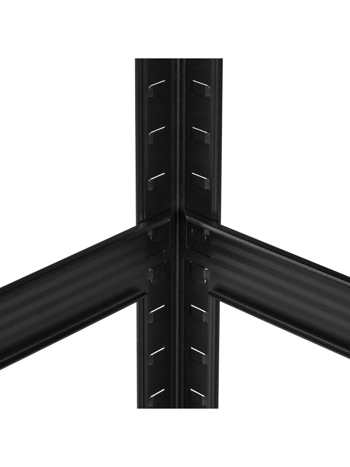 relaxdays Schwerlastregal in Schwarz/ Braun - (B)90 x (H)180 x (T)40 cm günstig kaufen onesize