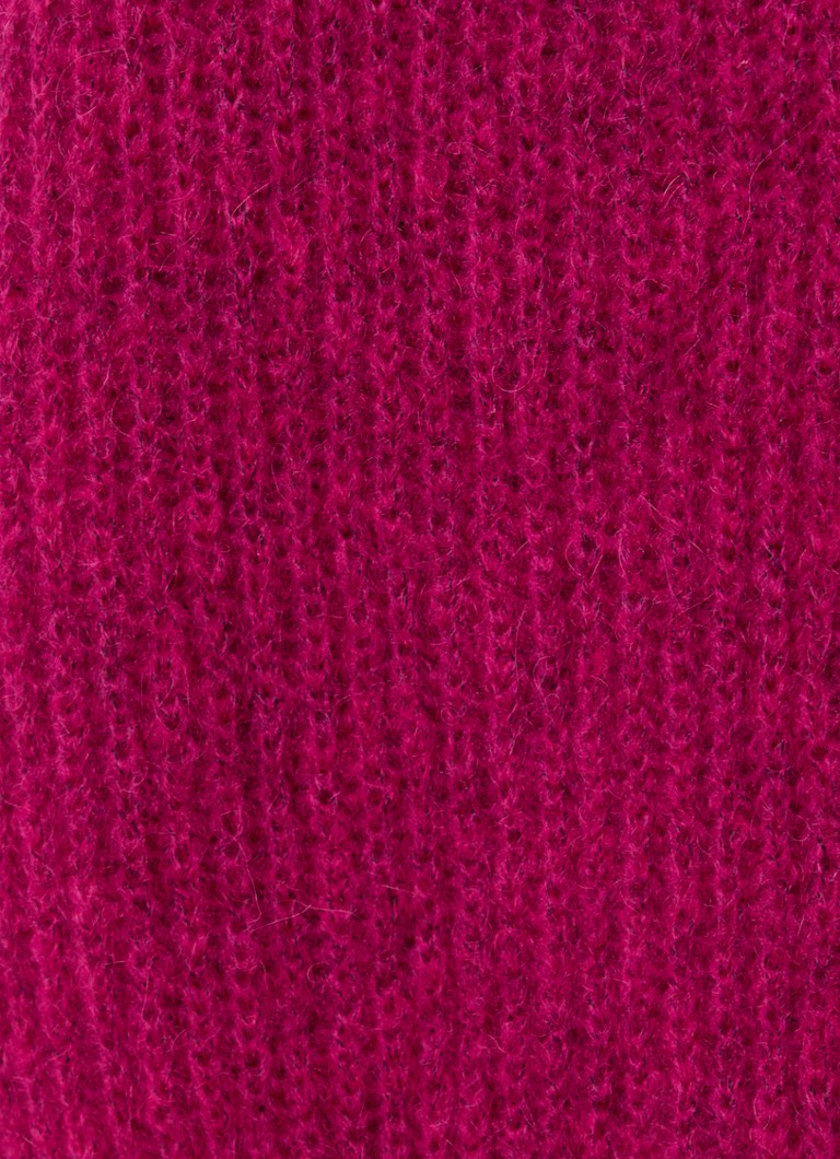 Cardigan tricotat cu nervuri Claudia Sträter, cu decolteu în V, din amestec de lână alpaca.