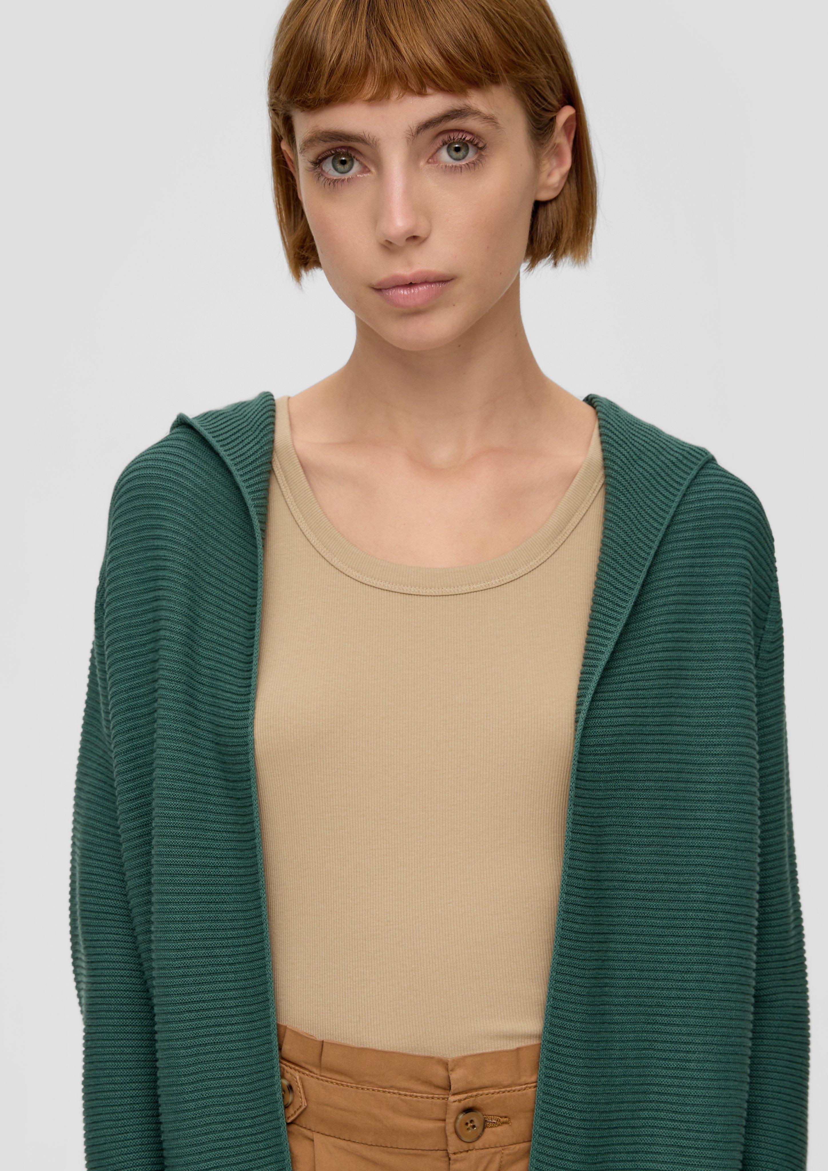 Long Cardigan in Rippstrick-Qualität  2134423-6733