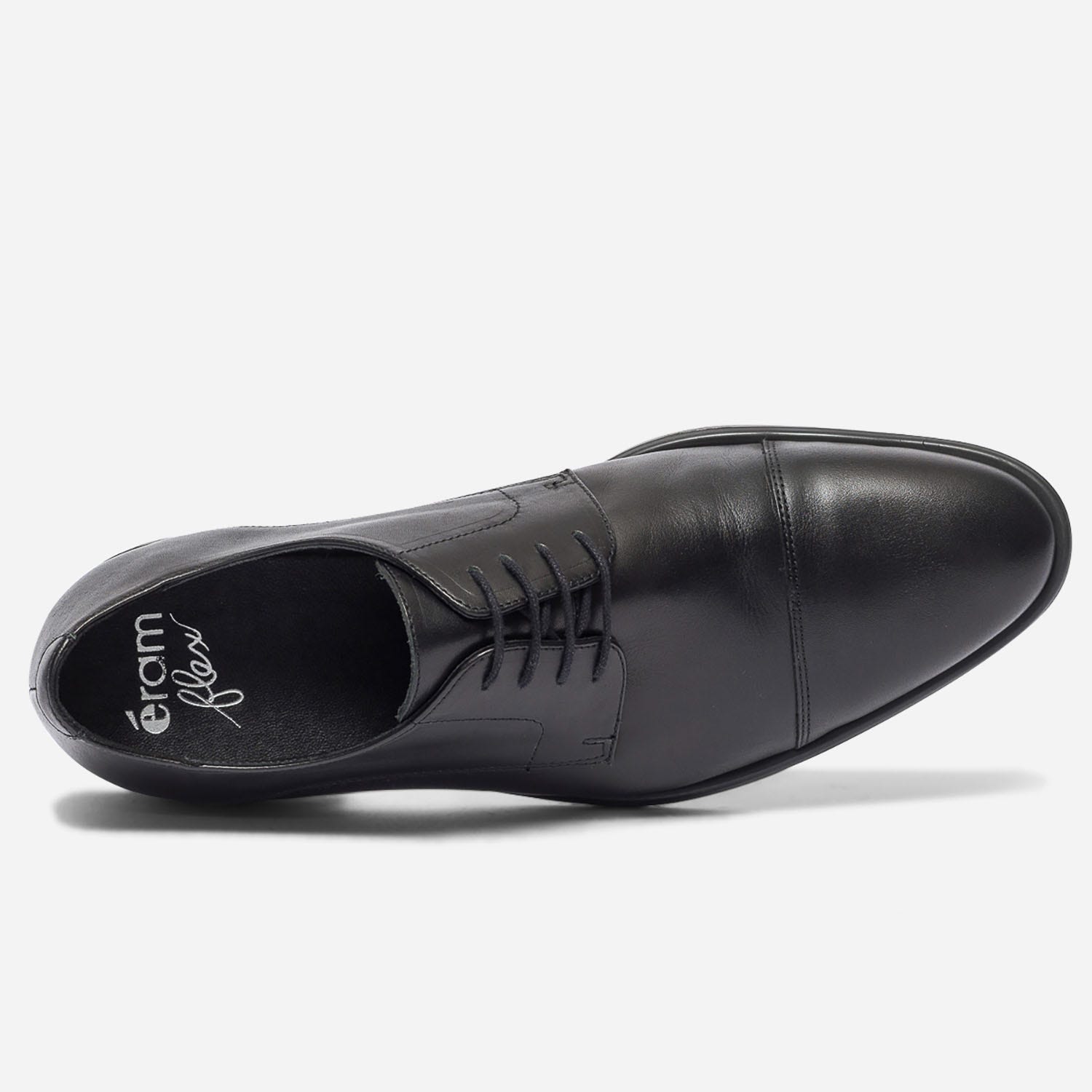 Derby ERAM FLEX noir en cuir éco-conçu