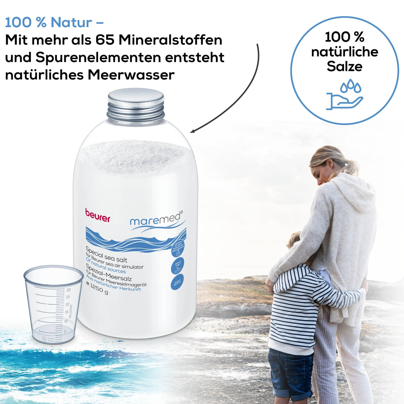 maremed® Spezial-Meersalz inkl. Messbecher-Spezial-Meersalz aus natürlichen Salzen zur Anwendung mit dem maremed® MK 500