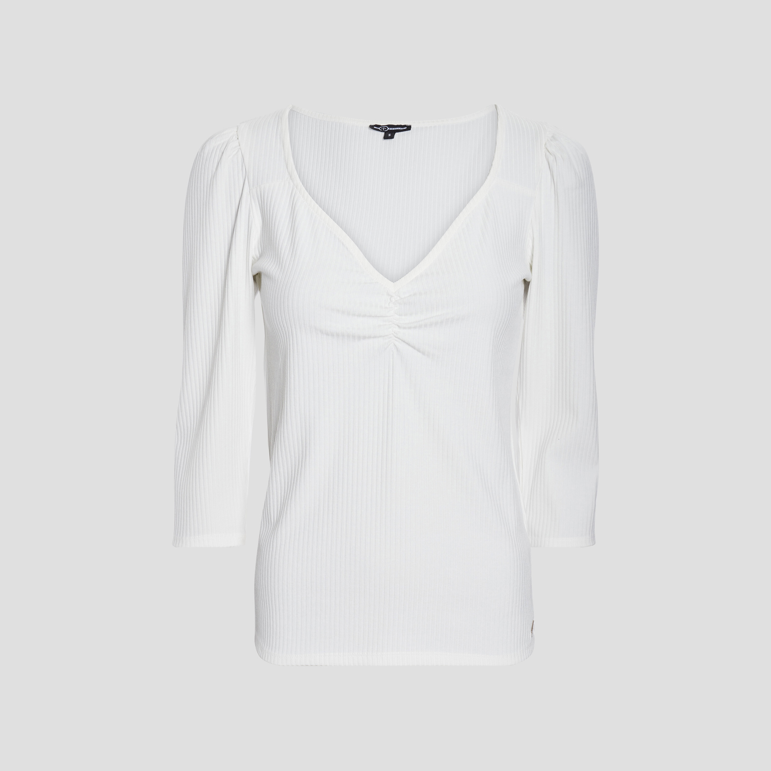 T-shirt manches 3 4 ivoire femme | La Halle