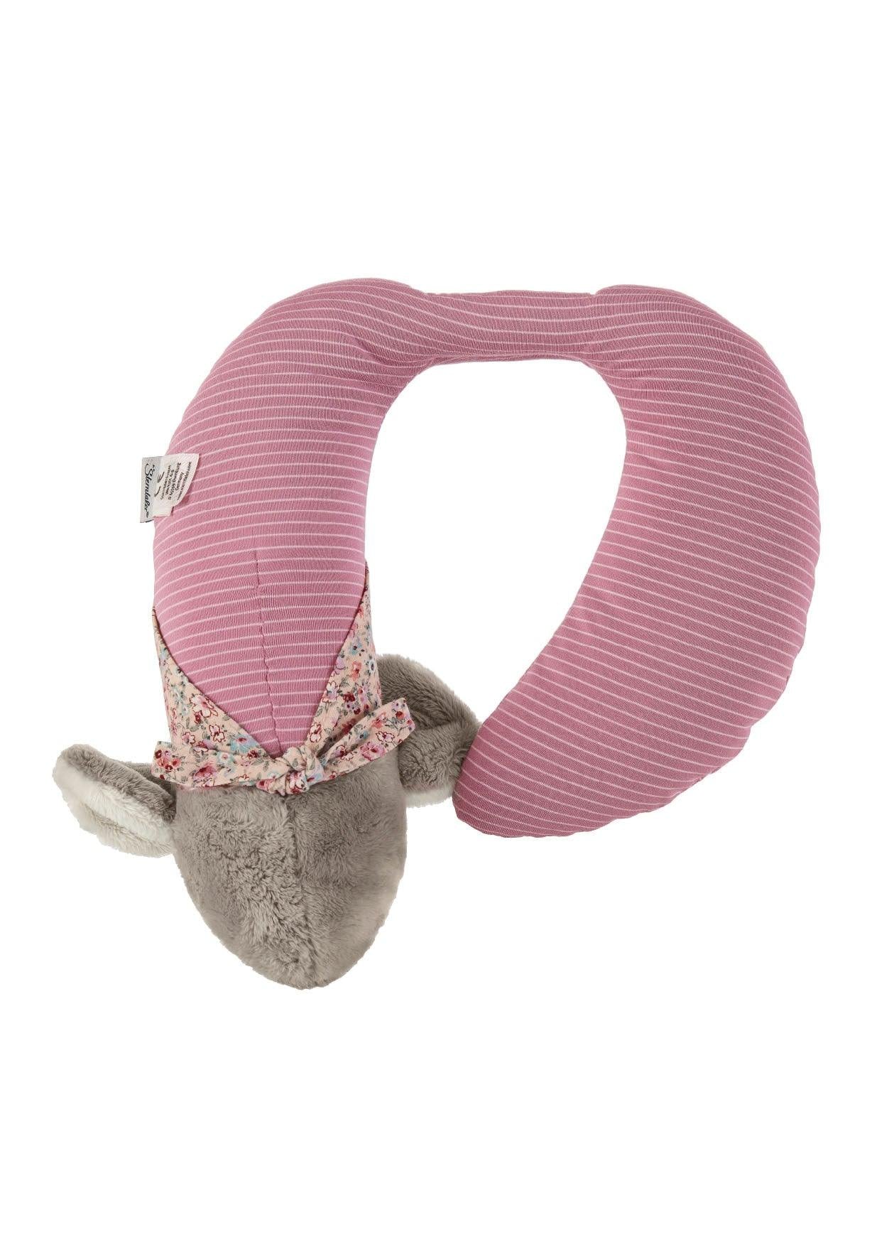 Nackenstütze Maus Mabel rosa, 28 cm mit Rassel