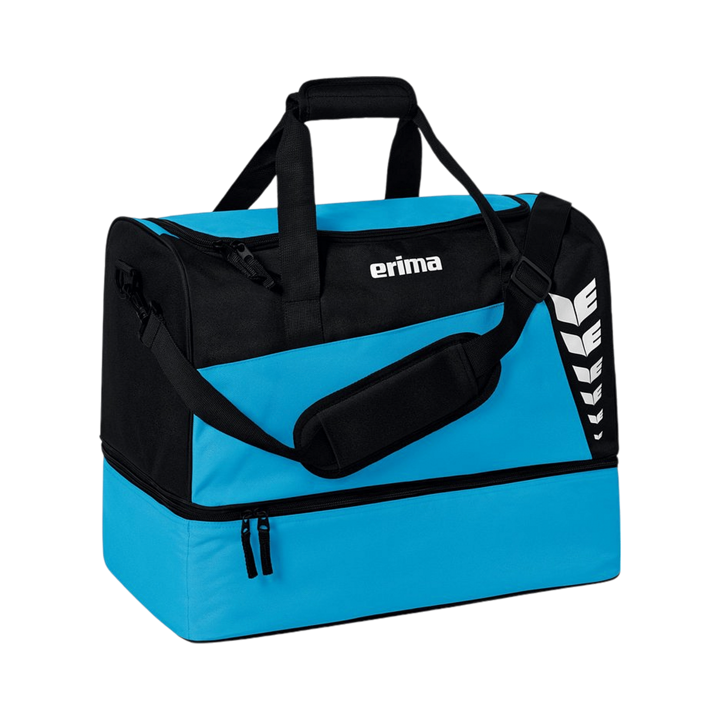 Erima Six Wings Sporttasche mit Bodenfach Gr. S Blau Schwarz