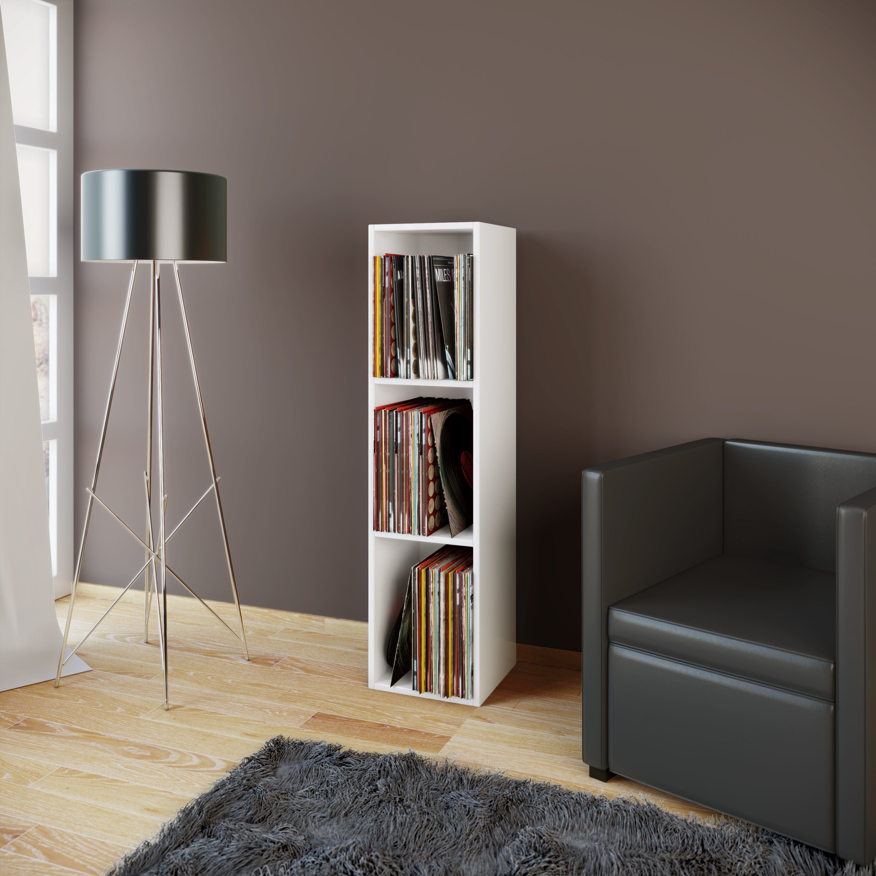 VCM CD-Regal Holz Schallplatten LP Stand Regal Platto 3fach, 1-tlg.