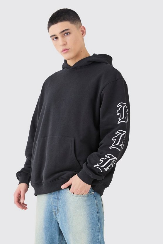 Oversize Hoodie mit Gothic B Print