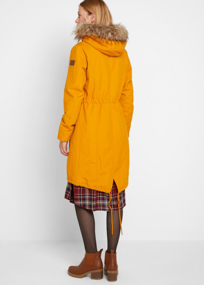 Winterparka mit Fellimitat-Kapuze