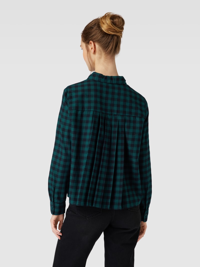 Hemdbluse mit Karomuster in dunkelgrün