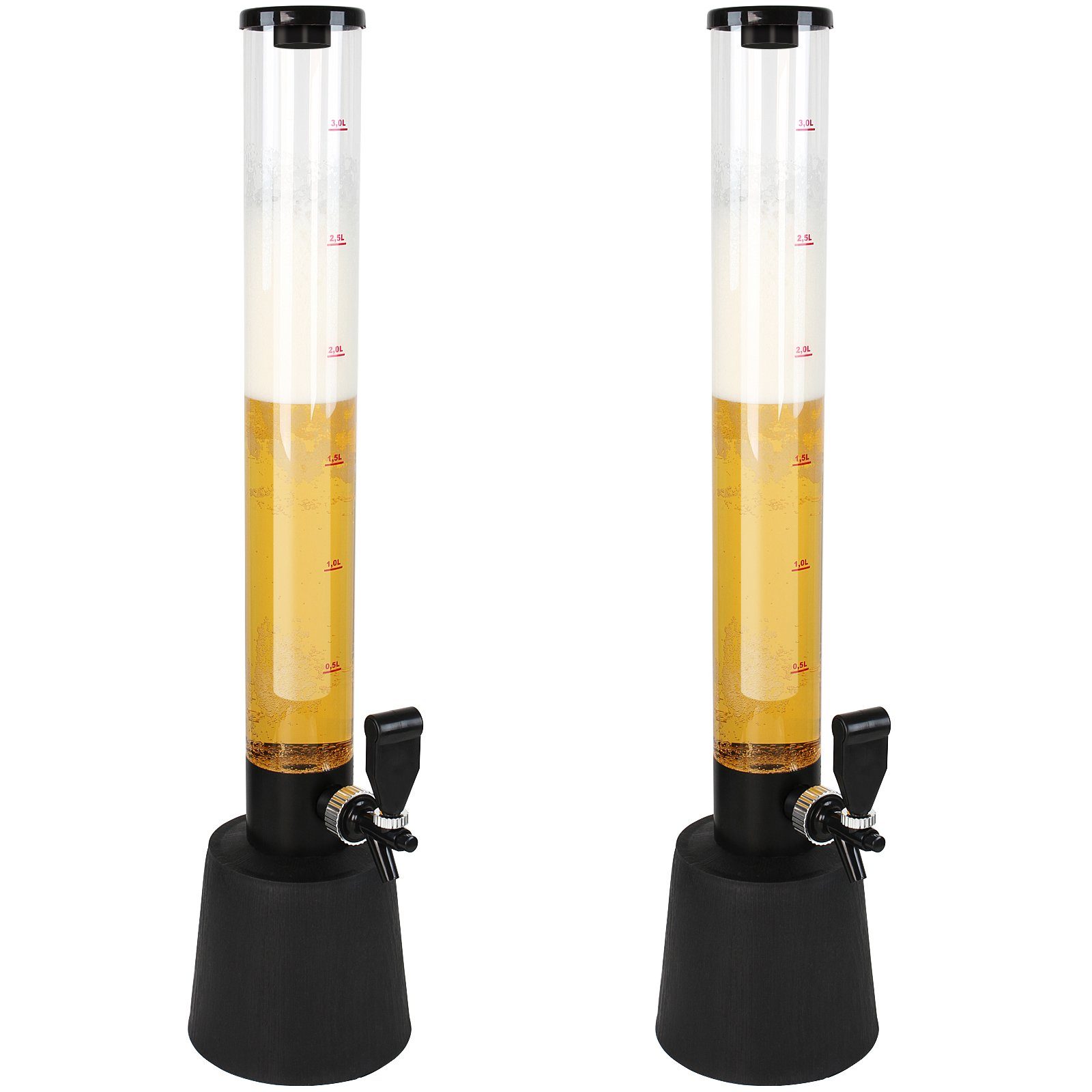 Jago Bierzapfanlage Biersäule mit Zapfhahn - 3.5L, 90cm hoch, mit Ständer, BPA-frei