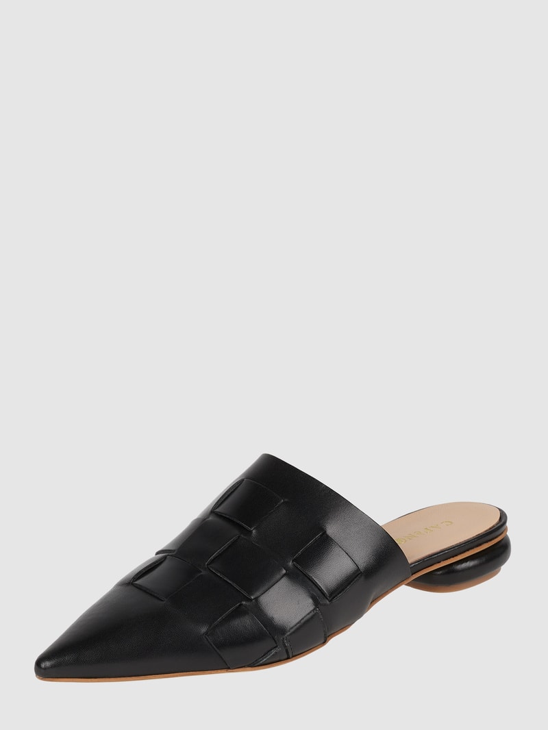 Pantolette aus Leder in schwarz