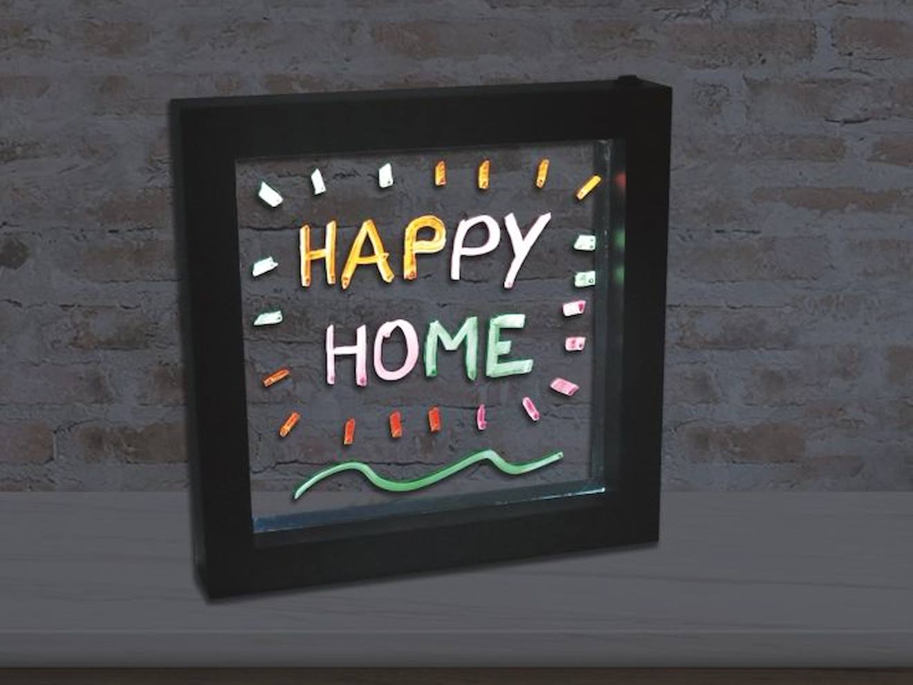 Cadre Lumineux Personnalisable avec 3 feutres Néon pour écrire et dessiner noir