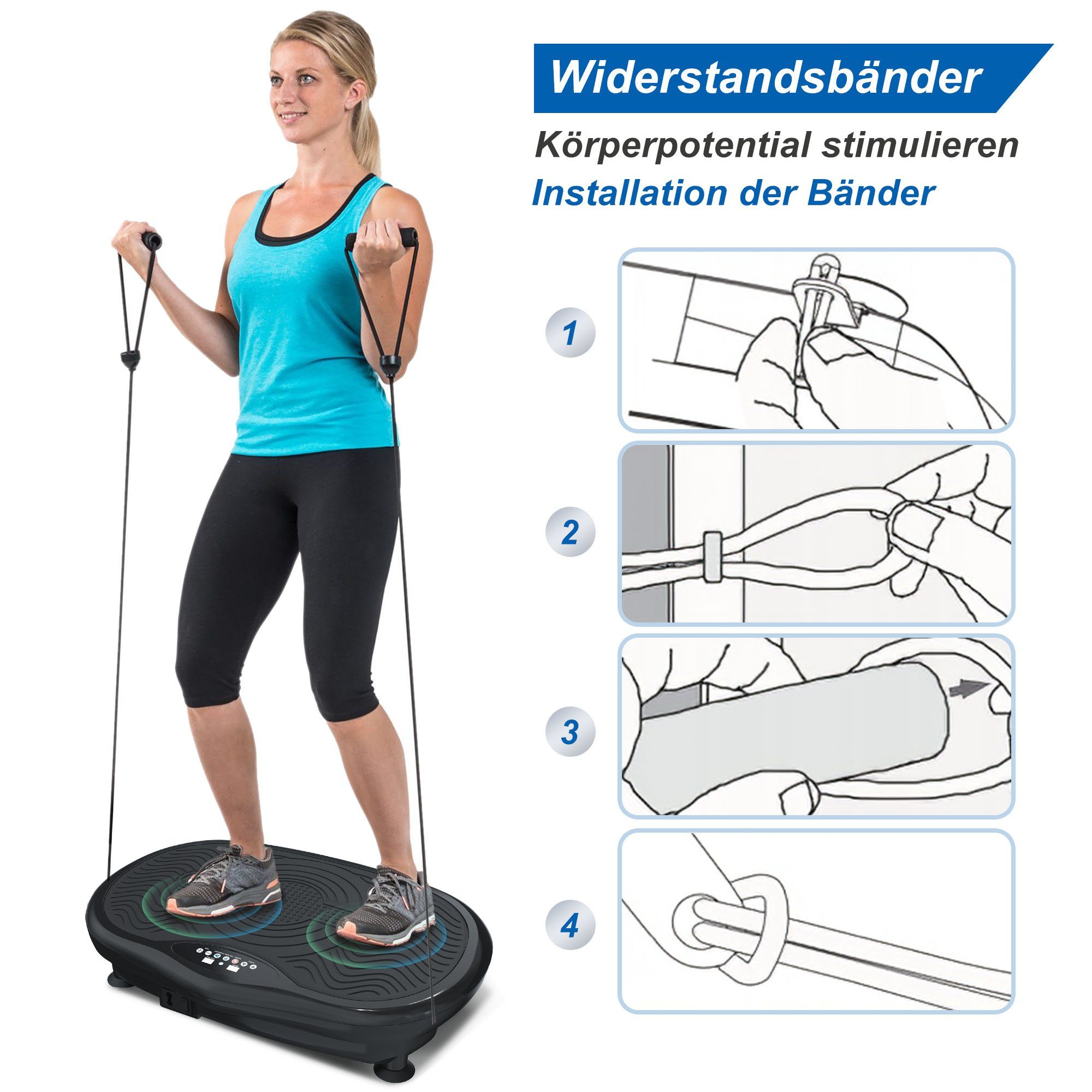 OKWISH Vibrationsplatte mit 3 Modi, Ganzkörper Vibrationsgerät, 500,00 W, 3 Intensitätsstufen, (3D Vibrationsplatte mit 3 Modi), Vibration Fitness Plattform zur Fettverbrennung und Muskelaufbau